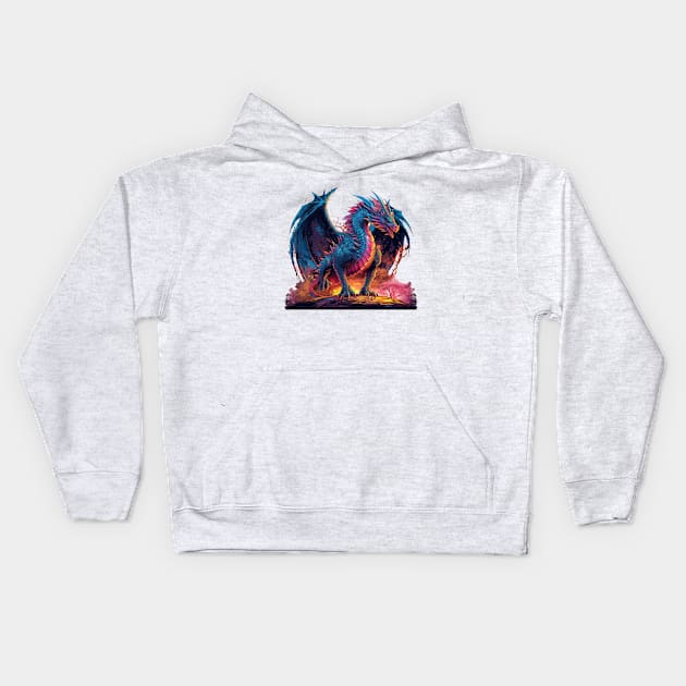 Prismatic Guardian: The Colorful Dragon Chronicles Kids Hoodie by SupportTrooper